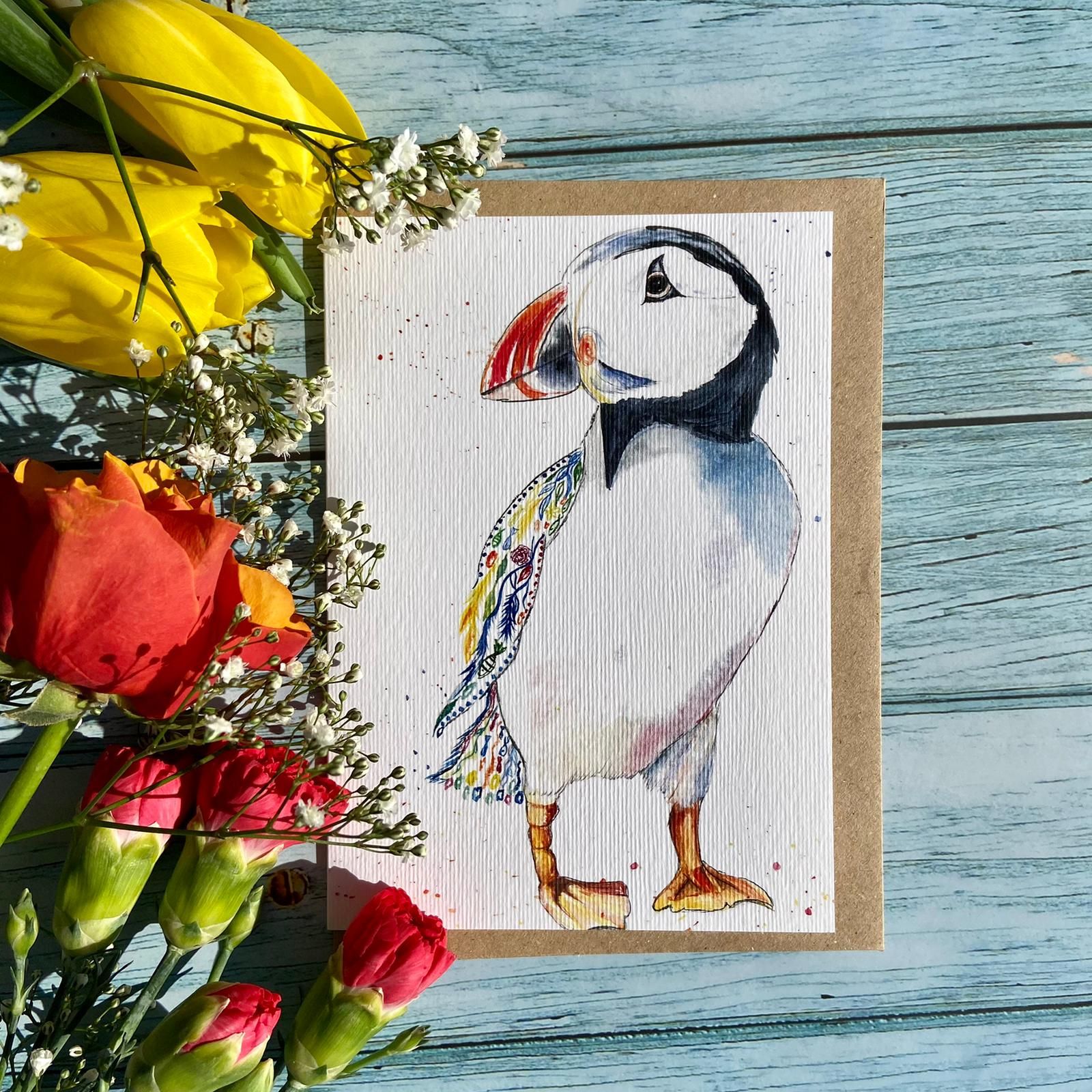 Percy the Puffin Eco Card